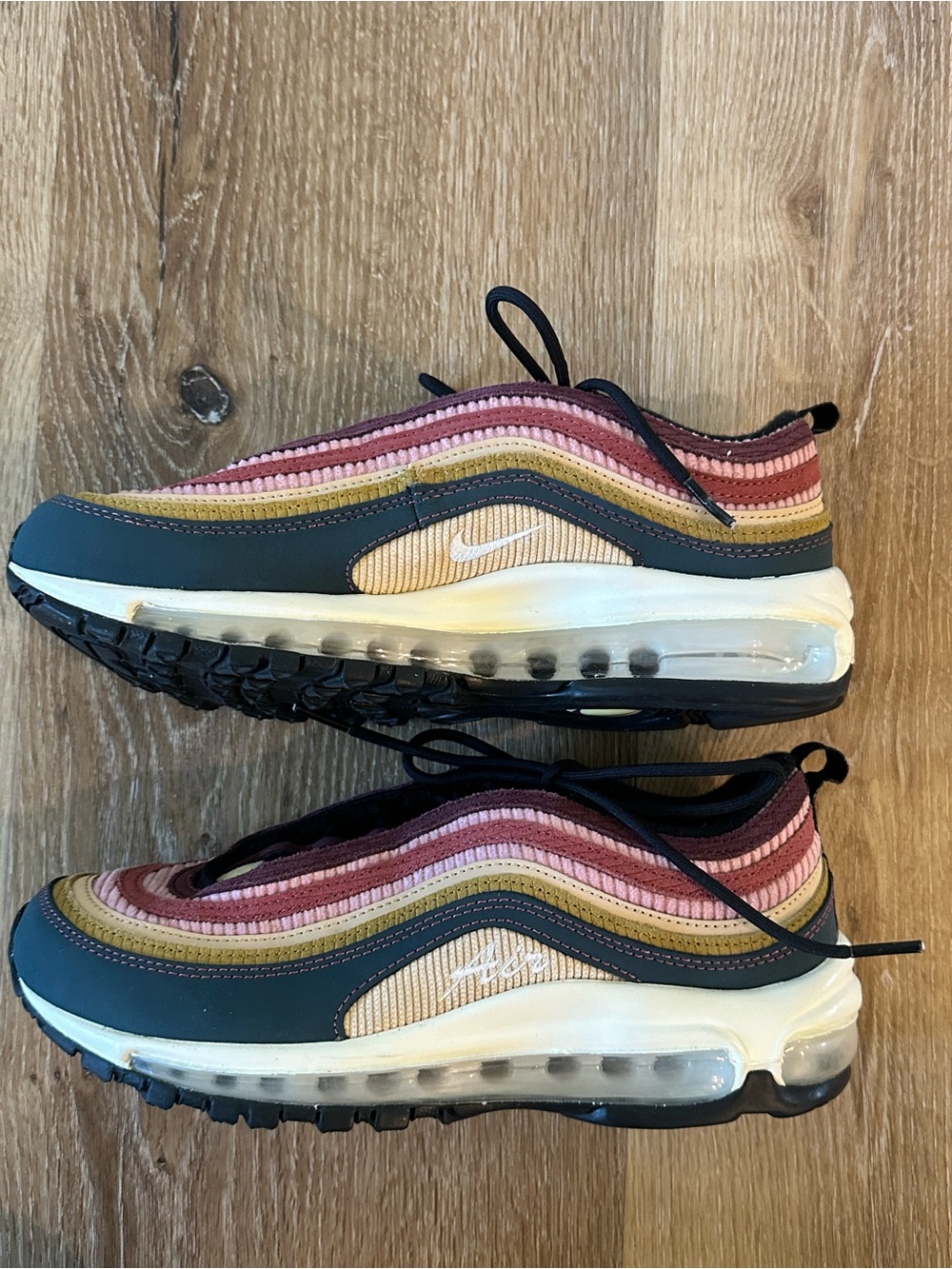 Nike Multicolor Corduroy Air Max 97 Sneakers - Pink, Olive, Blue